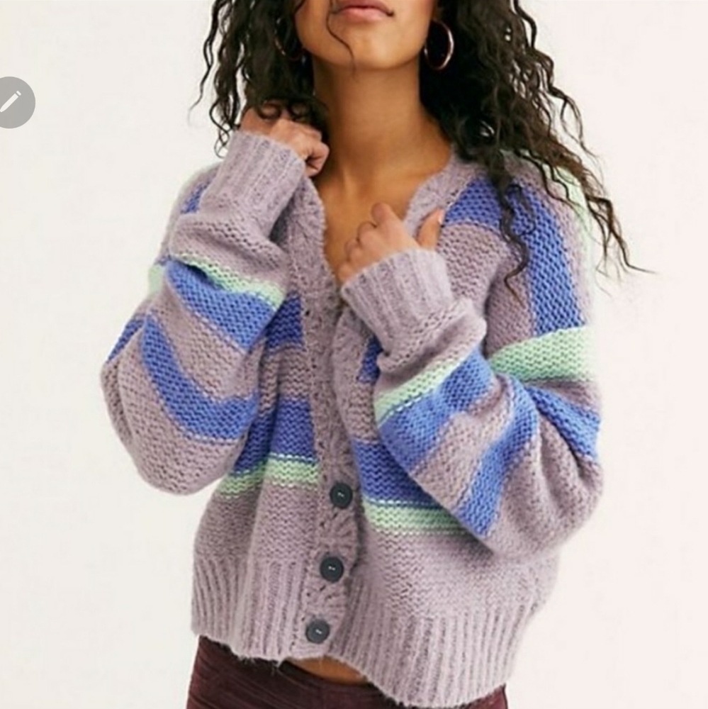 Free People Fine Time Cardigan - L - Picture 2 of 16